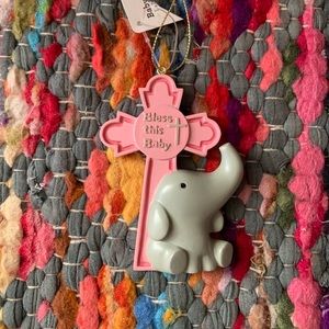 NWT baby girl elephant ornament “bless this baby”